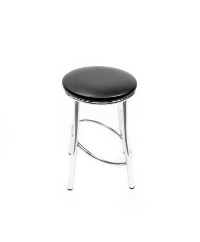 Табурет ВВР Сфера черный/хром, экокожа