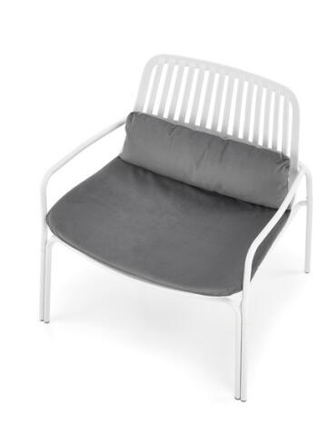 Кресло HALMAR MELBY белый/серый