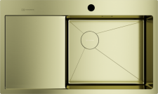 Кухонная мойка из нержавейки Omoikiri Akisame 86-LG-R Side светлое золото
