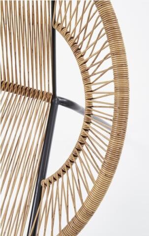 Стул HALMAR BARI ротанг/черный