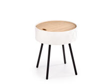 Стол журнальный HALMAR AURA белый матовый/черный, 38/45