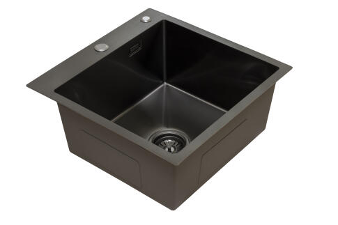 Кухонная мойка из нержавейки BLANTEK LS-5050B Nano black (+ 500B40B)