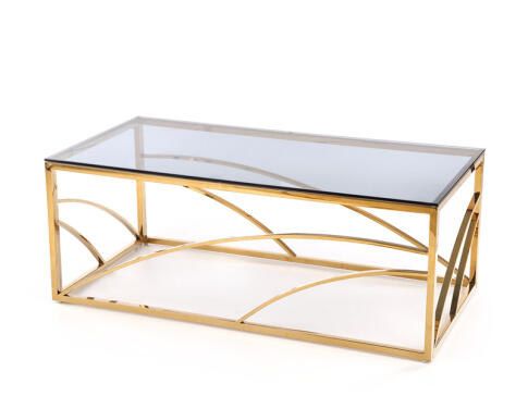 Стол журнальный HALMAR UNIVERSE дымчатый/золотой, 120/60/45
