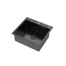 Мойка ARFEKA ECO AR 550*500 POP-UP BLACK PVD NANO DECOR VOLCANIC ROCK