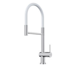 Смеситель для кухни Omoikiri Kanto 2 Plus-SB-BN-WH латунь/нержавеющая сталь/белый