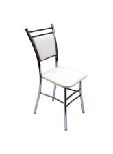 Стул ВВР Мажор белый/хром, экокожа