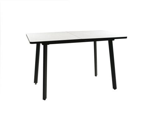 Стол ВВР Миллер мрамор марквина белый/черный №3, Пластик 120-160/80