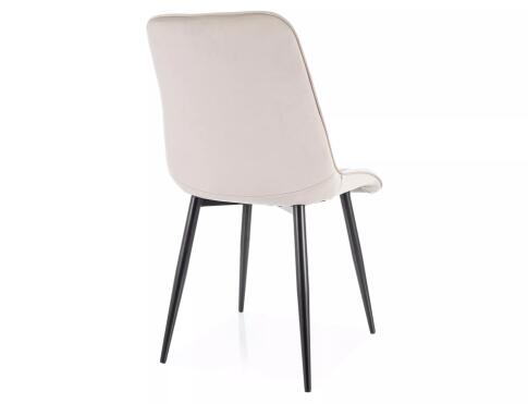 Стул SIGNAL CHIC Velvet Bluvel 30 светло-бежевый/черный