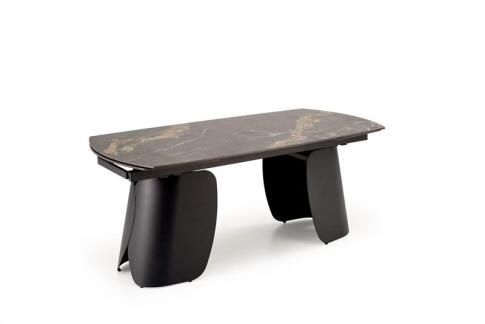 Стол обеденный HALMAR FORUM черный мрамор/черный 180-260/90