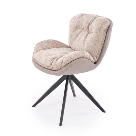 Стул HALMAR K599 бежевый/черный, поворотный