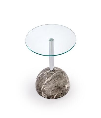 Стол журнальный HALMAR ARIANA серый мрамор/прозрачный