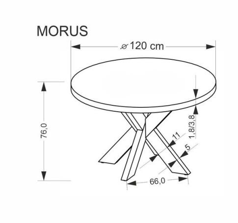 Стол обеденный HALMAR MORUS натуральный/натуральный 105