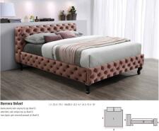 Кровать SIGNAL HERRERA Velvet Bluvel 52 античный розовый/венге 160/200