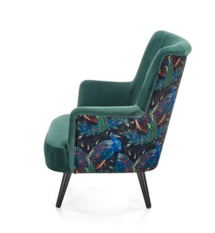 Кресло HALMAR PAGONI Bluvel 78 темно-зеленый/черный