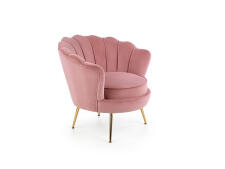 Кресло HALMAR AMORINITO светло-розовый/золотой