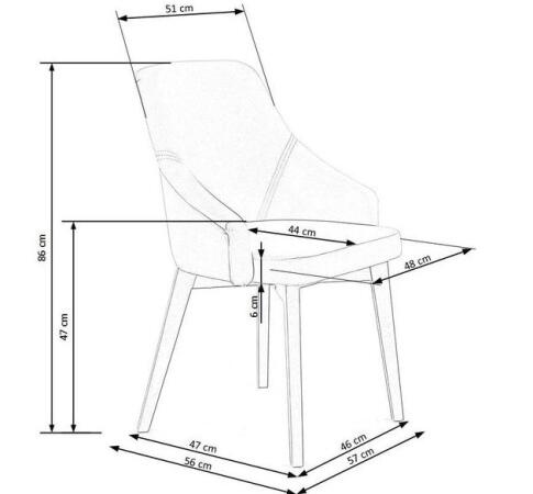 Стул HALMAR TOLEDO 2 Monolith 37 зеленый/дуб медовый