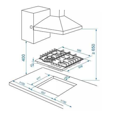Поверхность газовая ZORG TECHNOLOGY HAG62 FDW white