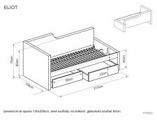 Кровать SIGNAL ELIOT Velvet tap. 228 бежевый, 120/200