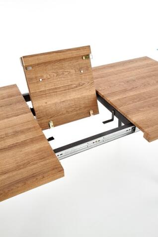 Стол обеденный HALMAR BERLIN орех/черный 160-220/85