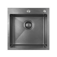 Кухонная мойка из нержавейки BLANTEK LS-5050STB Stone texture black