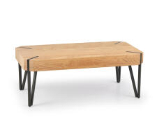 Стол журнальный HALMAR EMILY дуб золотой/черный, 110/60/42