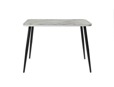 Стол ВВР Прямоугольный Стекло с ф/п Мрамор 2/черный конус 100/60