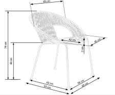 Стул HALMAR BARI ротанг/черный