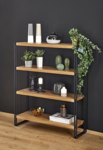 Стеллаж HALMAR BOLIVAR REG1 дуб золотой/черный, 100/30/120