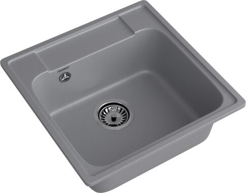 Кухонная мойка GRANFEST QUARZ Z-48 темно-серый + сифон