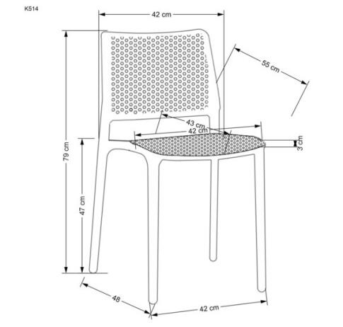 Стул HALMAR K514 голубой