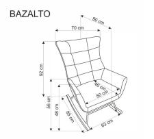 Кресло-качалка HALMAR BAZALTO серый