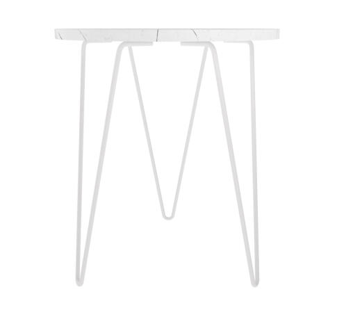 Стол журнальный Sheffilton SHT-CT79 белый мрамор/белый муар