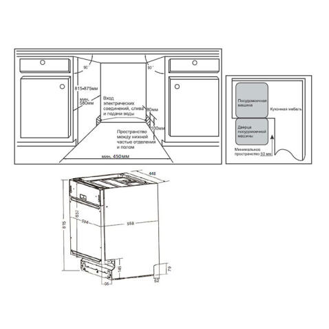 Посудомоечная машина встраиваемая WEISSGAUFF BDW 4535