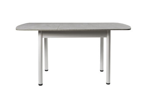 Стол ВВР ЛДСП Раздвижной Камень Светлый/Прямое белый, 110/150/70