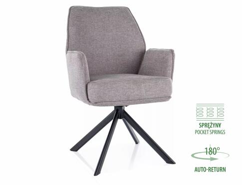 Стул SIGNAL HUGO Brego 07 серый/черный, поворотный