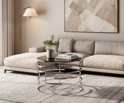 Стол журнальный SIGNAL LIVIA дымчатый/серебряный FI 60