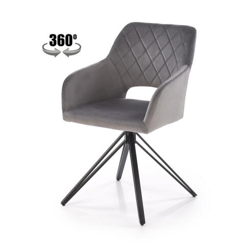 Стул HALMAR K535 серый/черный, поворотный