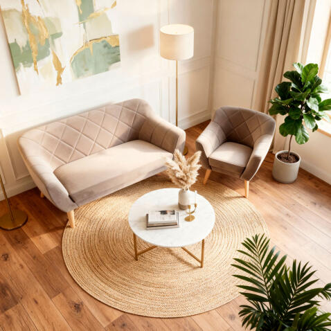 Диван SIGNAL KARO 2 Velvet Bluvel 40 темно-бежевый/бук