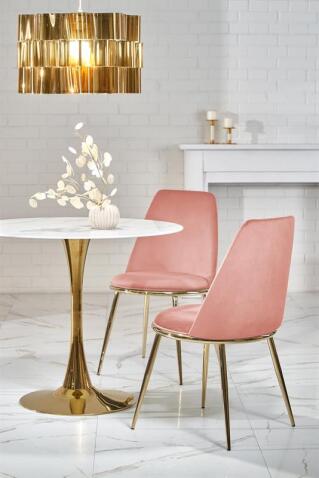 Стол обеденный HALMAR CASEMIRO белый мрамор/золотой 90