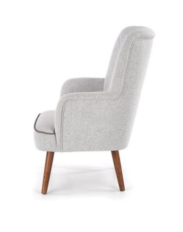 Кресло HALMAR BISHOP светло-серый/орех