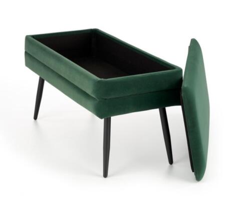 Скамья HALMAR VELVA темно-зеленый/черный