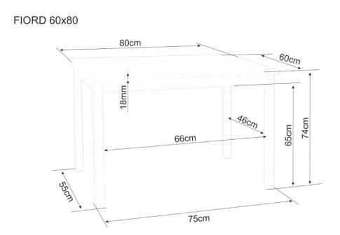 Стол обеденный SIGNAL FIORD белый/белый 80/60