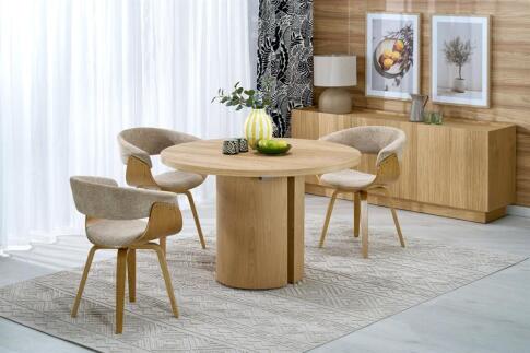 Стол обеденный HALMAR GARIBALDI дуб натуральный 120-200/120