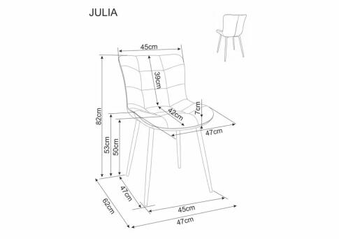 Стул SIGNAL JULIA Brego 07 серый/черный