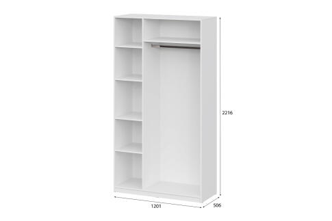 Шкаф NN Мебель ШК 5 (1200) Серия 2 Белый текстурный