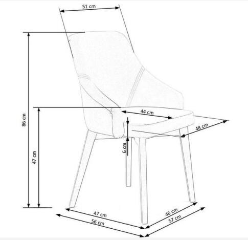 Стул HALMAR TOLEDO 2 дуб медовый/solo 265