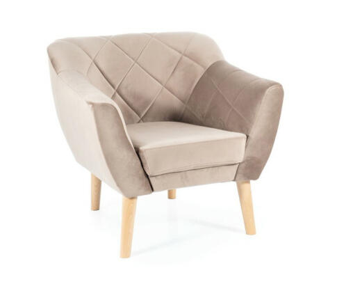 Кресло SIGNAL KARO 1 Velvet Bluvel 40 темно-бежевый/бук