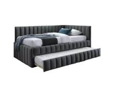 Кровать SIGNAL ALFIE Velvet Bluvel 14 темно-серый, 120/200