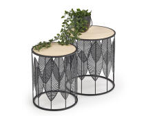 Комплект HALMAR FOLLA (2 стола журнальных) черный/натуральный