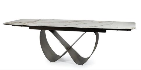 Стол обеденный SIGNAL INFINITY Ceramic Amber Bianco белый/коричневый 160-240/95